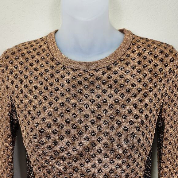 Rag & Bone Womens Metallic Amanda Sweater Chainmail Brown Copper Quiet Luxury XS - Picture 6 of 16